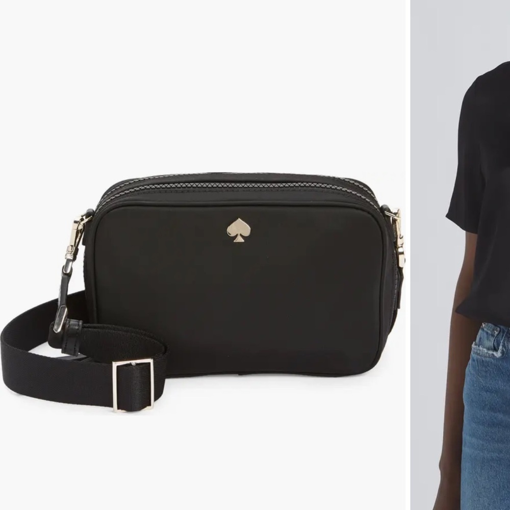 Kate Spade Black Shoulder Bag with Gold Accent